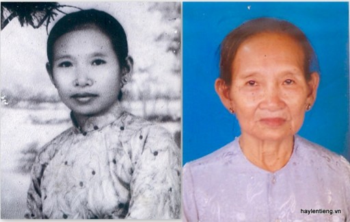 Bà Nguyễn Thị Mẹt lúc trẻ và hiện nay