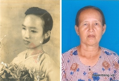 Bà Trần Thị Bốn lúc 22 tuổi và hiện nay