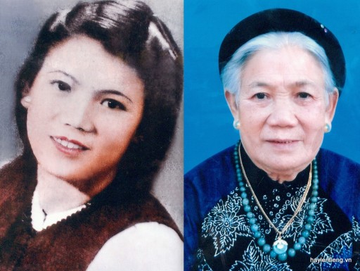 Bà Vũ Thị Bé lúc trẻ và hiện nay